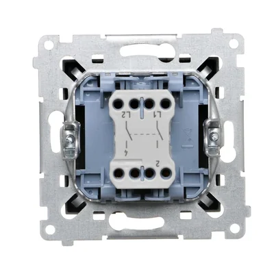 Łącznik dwubiegunowy (moduł) 10A, 250V, szybkozłącza, antracyt (metalik)