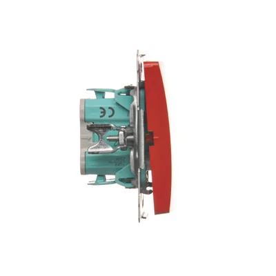 Łącznik dwubiegunowy (moduł) 230V, czerwony