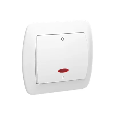 Łącznik dwubiegunowy z podświetleniem, 230V, biały