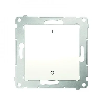 Łącznik dwubiegunowy z podświetleniem LED (moduł) 10A, 250V, szybkozłącza, krem