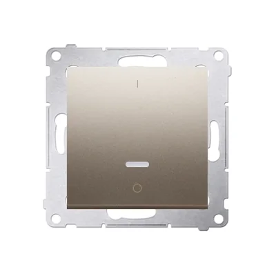 Łącznik dwubiegunowy z podświetleniem LED (moduł) 10A, 250V, szybkozłącza, złoty (metalik)