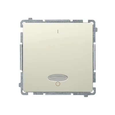 Łącznik dwubiegunowy z podświetleniem (moduł) 230V, beżowy