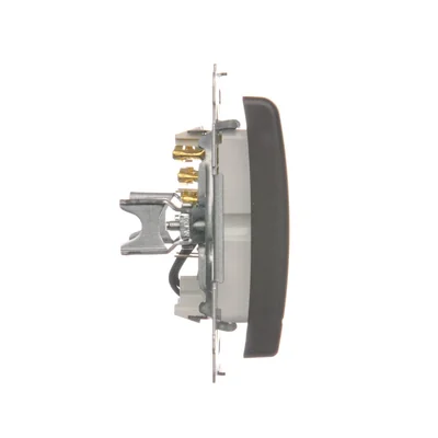 Łącznik hotelowy podwójny -2Z z podświetleniem. Prąd znamionowy 10A (moduł) brąz matowy