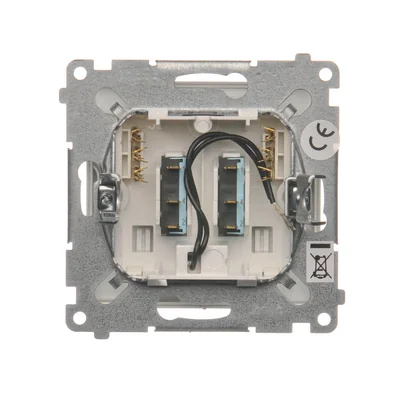 Łącznik hotelowy podwójny -2Z z podświetleniem. Prąd znamionowy 10A (moduł) złoty (metalik)