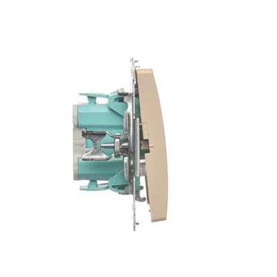 Łącznik jednobiegunowy (moduł) z sygnalizacją załączenia, 230V, beżowy