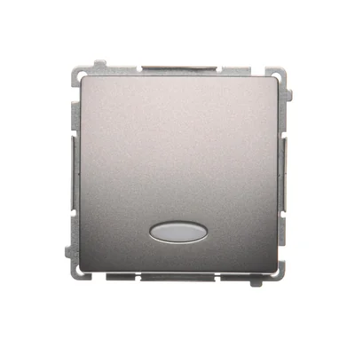 Łącznik jednobiegunowy (moduł) z sygnalizacją załączenia, 230V, inox metalik