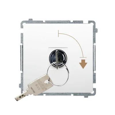 Łącznik jednobiegunowy z kluczem 2 pozycyjny 0-I styk N/O biały