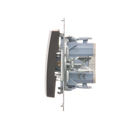 Łącznik jednobiegunowy z podświetleniem LED (moduł) 230V, brąz matowy metalik