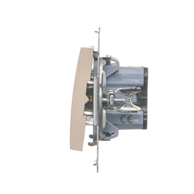 Łącznik jednobiegunowy z podświetleniem LED (moduł) 230V, krem