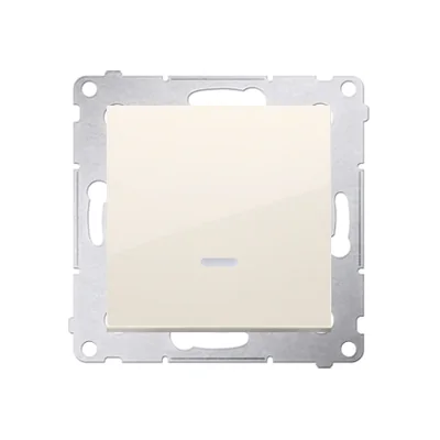 Łącznik jednobiegunowy z podświetleniem LED (moduł) 230V, krem