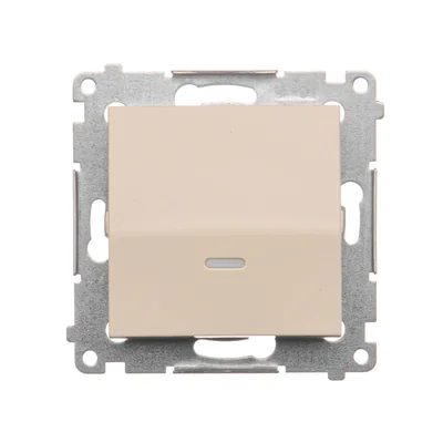 Łącznik jednobiegunowy z podświetleniem LED (moduł) 230V, krem