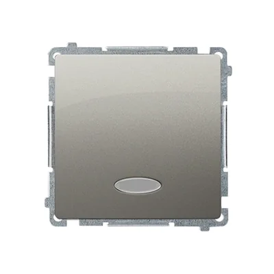 Łącznik jednobiegunowy z podświetleniem (moduł) 10A 250V satyna (metalik)