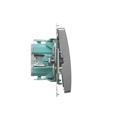 Łącznik jednobiegunowy z podświetleniem (moduł) 10A 250V satyna (metalik)
