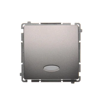 Łącznik jednobiegunowy z podświetleniem (moduł) 230V, inox metalik