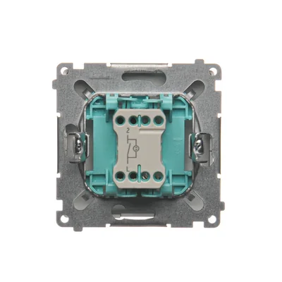 Łącznik jednobiegunowy z podświetleniem (moduł) 230V, inox metalik