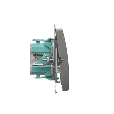 Łącznik jednobiegunowy z podświetleniem (moduł) 230V, inox metalik