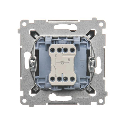 Łącznik jednobiegunowy z sygnalizacją załączenia LED (moduł) 10A 250V szybkozłącza antracyt (metalik)
