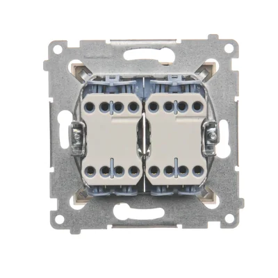Łącznik krzyżowy podwójny 2 klawisze (moduł) 230V, krem