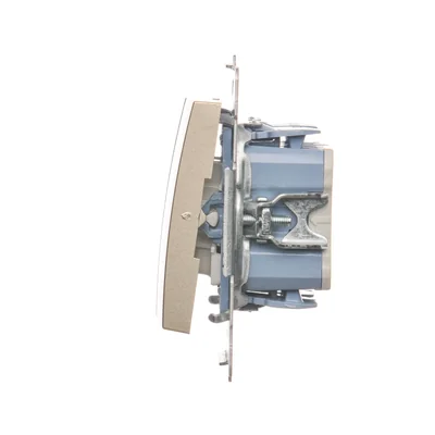 Łącznik krzyżowy podwójny 2 klawisze (moduł) 230V, złoty metalik