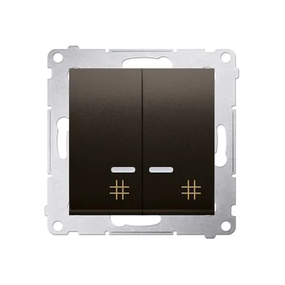 Łącznik krzyżowy podwójny z podświetleniem (moduł) 250 V, brąz matowy metalik