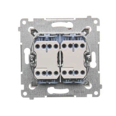 Łącznik krzyżowy podwójny z podświetleniem (moduł) 250 V, brąz matowy metalik