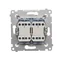 Łącznik krzyżowy podwójny z podświetleniem (moduł) 250 V, srebrny metalik