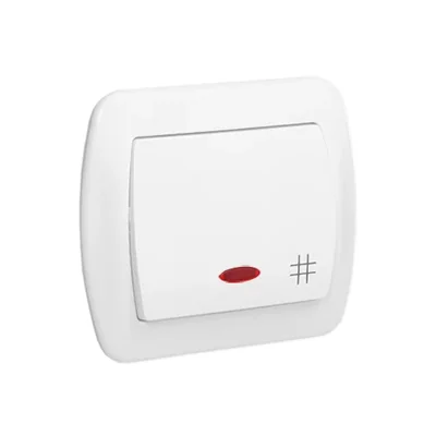 Łącznik krzyżowy z podświetleniem 10A 250V zaciski śrubowe biały