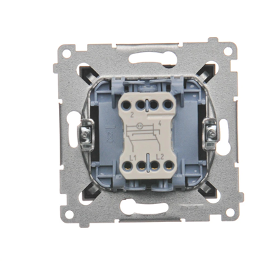 Łącznik krzyżowy z podświetleniem LED (moduł) 10A 250V szybkozłącza antracyt (metalik)