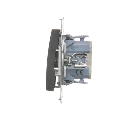 Łącznik krzyżowy z podświetleniem LED (moduł) 10A 250V szybkozłącza antracyt (metalik)