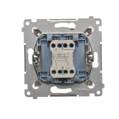 Łącznik krzyżowy z podświetleniem LED (moduł) 10A 250V szybkozłącza krem