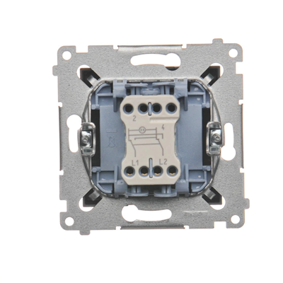Łącznik krzyżowy z podświetleniem LED (moduł) 230V, brąz matowy metalik