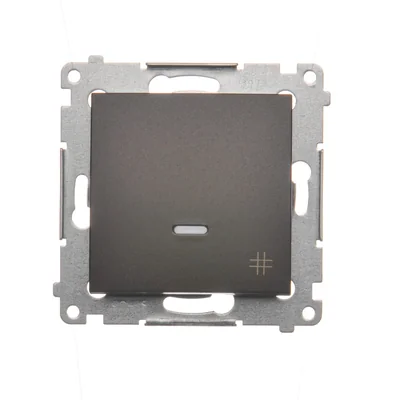 Łącznik krzyżowy z podświetleniem LED (moduł) 230V, brąz matowy metalik