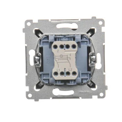 Łącznik krzyżowy z podświetleniem LED (moduł) 230V, brąz matowy metalik