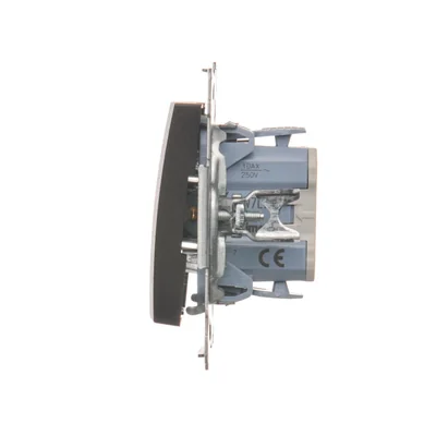 Łącznik krzyżowy z podświetleniem LED (moduł) 230V, brąz matowy metalik