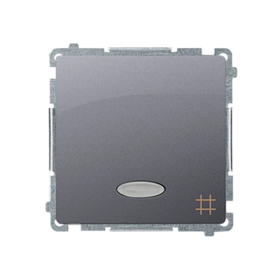 Łącznik krzyżowy z podświetleniem (moduł) 10A 250V zaciski śrubowe inox (metalik)