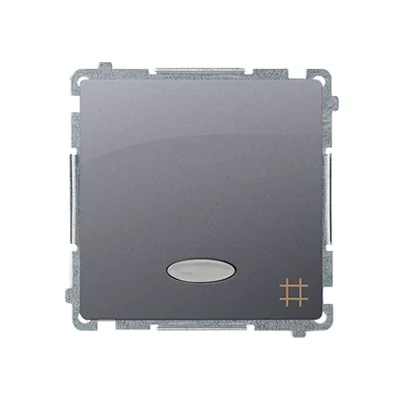 Łącznik krzyżowy z podświetleniem (moduł) 10A 250V zaciski śrubowe inox (metalik)