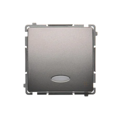 Łącznik krzyżowy z podświetleniem (moduł) 10A 250V zaciski śrubowe inox (metalik)