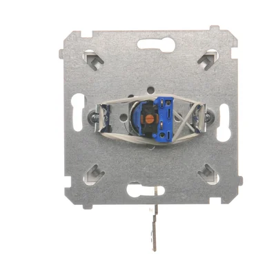 Łącznik na kluczyk chwilowy przycisk (moduł) 2 pozycyjny 0-I styk N/O 5 A 230V 0 srebrny (metalik)