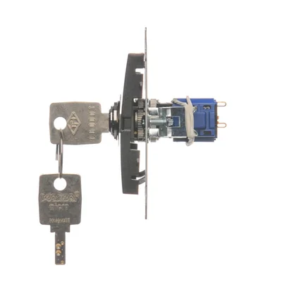 Łącznik na kluczyk chwilowy przycisk (moduł) 2 pozycyjny 0-I styk N/O 5 A 230V antracyt (metalik)
