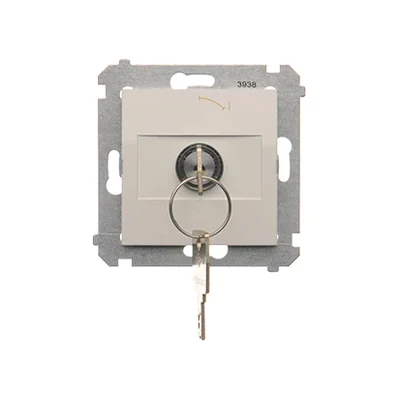 Łącznik na kluczyk chwilowy przycisk (moduł) 2 pozycyjny 0-I styk N/O 5 A 230V biały