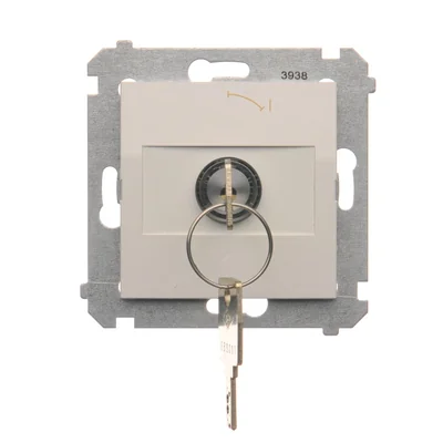 Łącznik na kluczyk chwilowy przycisk (moduł) 2 pozycyjny 0-I styk N/O 5 A 230V biały