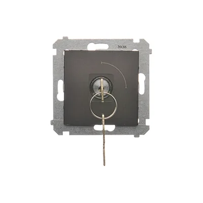 Łącznik na kluczyk jednobiegunowy (moduł) 2 pozycyjny styk N/O, 5 A, 250. , brąz matowy metalik