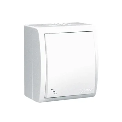 Łącznik schodowy bryzgoszczelny IP54 10A 250V zaciski śrubowe biały