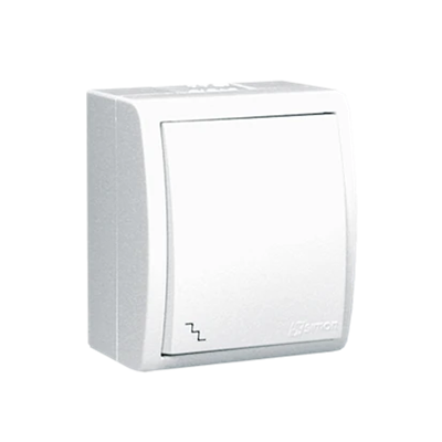 Łącznik schodowy bryzgoszczelny IP54 z podświetleniem 10A 250V zaciski śrubowe biały