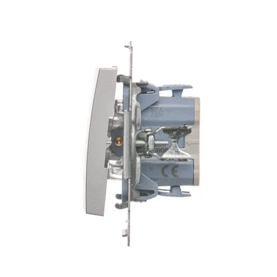 Łącznik schodowy (moduł) 10A 250V szybkozłącza srebrny (metalik)