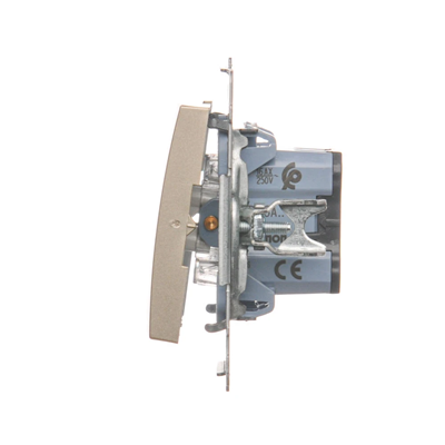 Łącznik schodowy (moduł) 16A 250V zaciski śrubowe złoty (metalik)