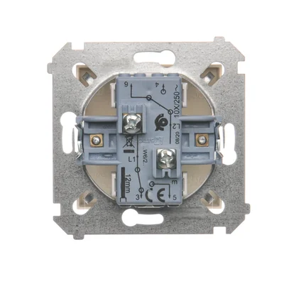 Łącznik schodowy podwójny (moduł) 10A 230V zaciski śrubowe krem