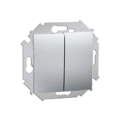 Łącznik schodowy podwójny (moduł) 10A 250V zaciski śrubowe aluminium (metalik)