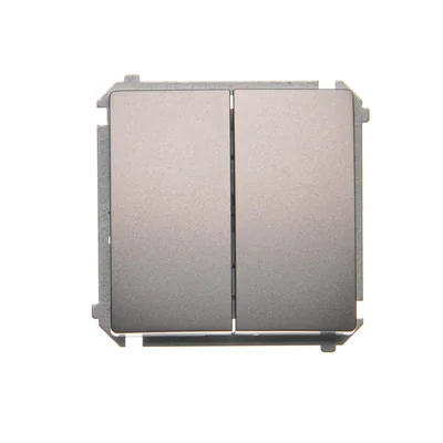 Łącznik schodowy podwójny (moduł) 10A 250V zaciski śrubowe inox (metalik)