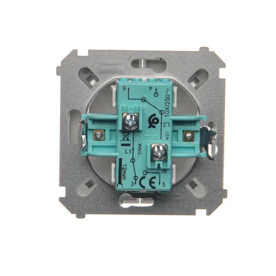 Łącznik schodowy podwójny (moduł) 10A 250V zaciski śrubowe inox (metalik)